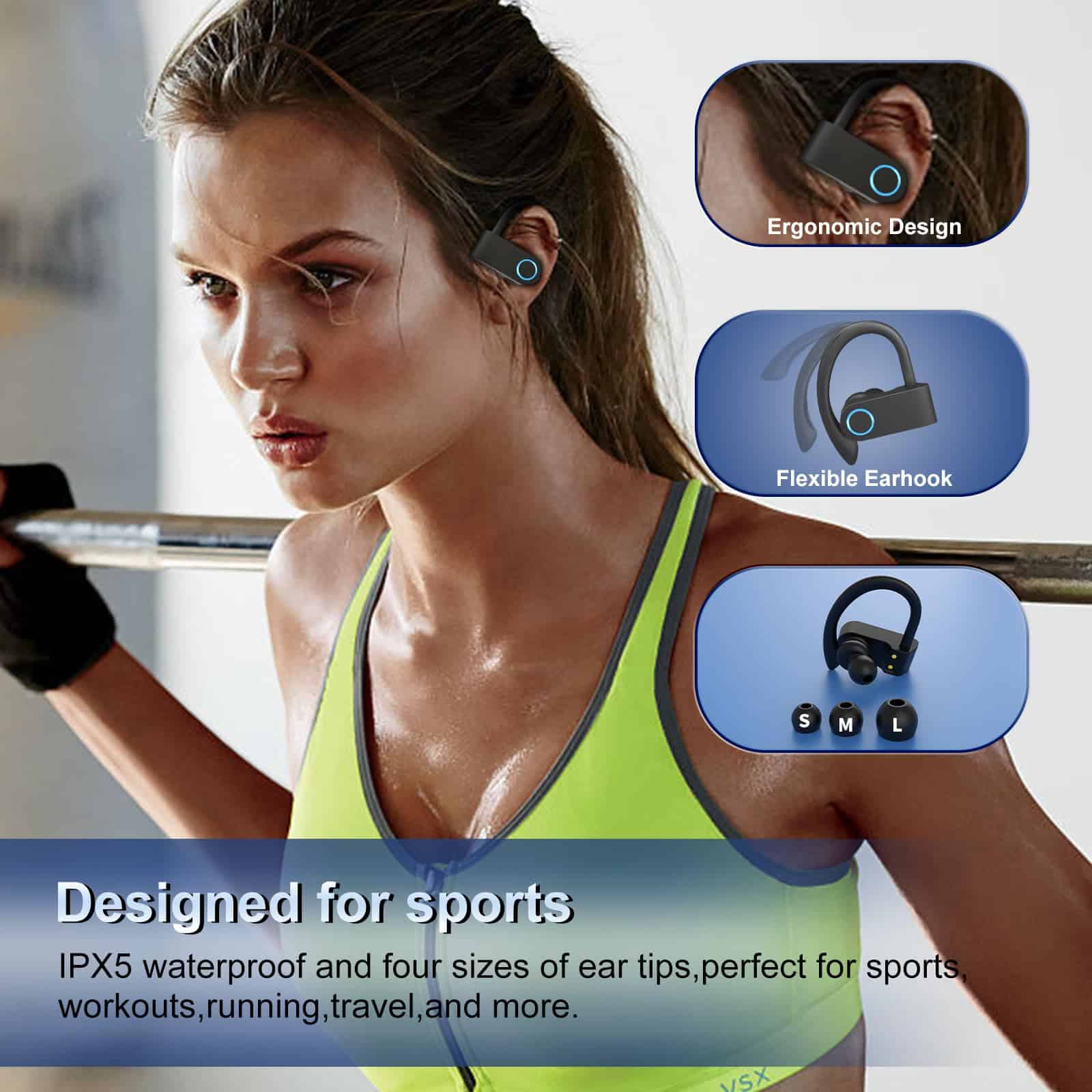 Auriculares inalámbricos, auriculares Bluetooth 32 horas de - Imagen 6