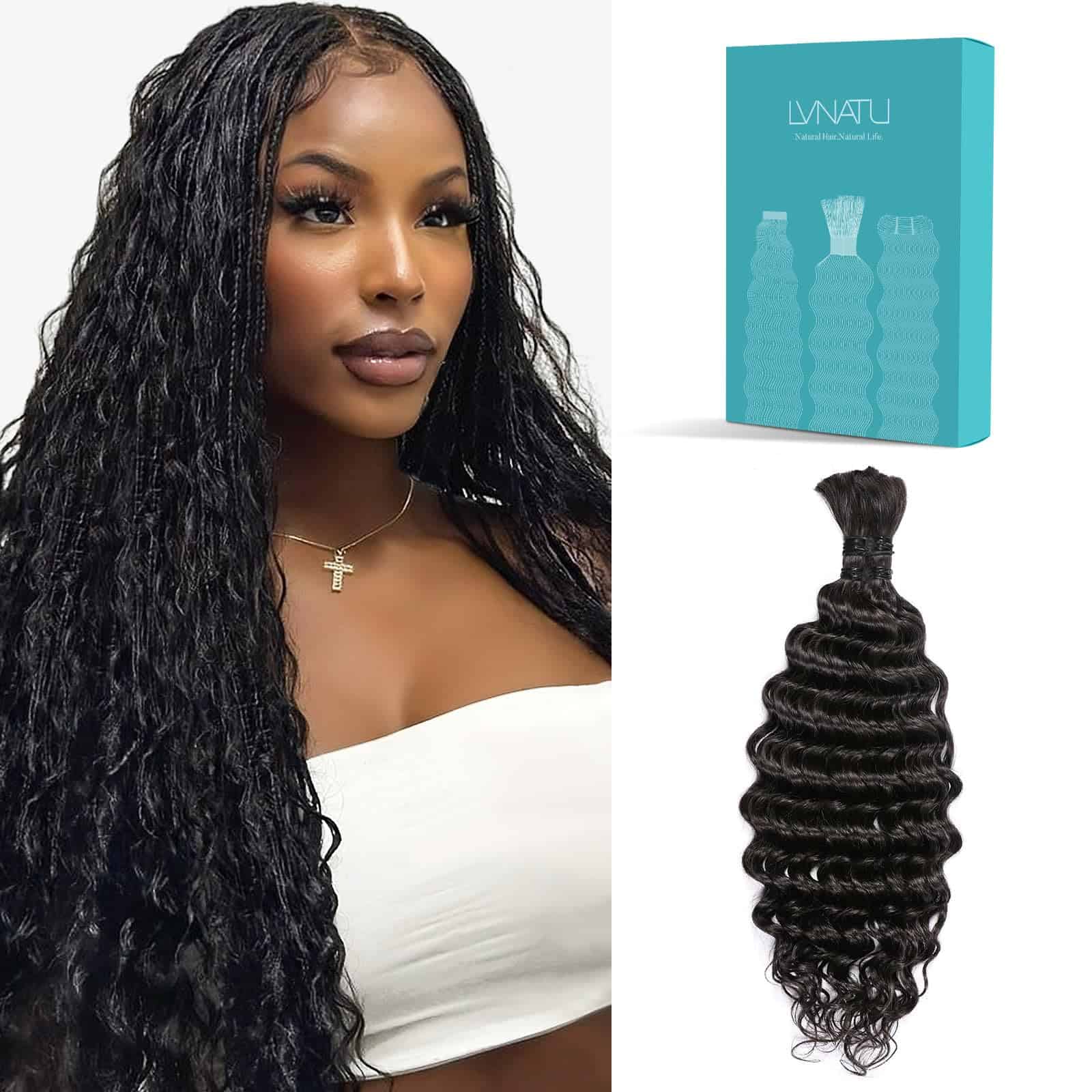 Lvnatu Boho Braids Pelo Humano para Trenzas Bohemias