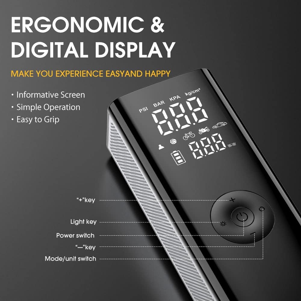 Inflador de llantas portátil - Compresor de aire portátil - Imagen 6