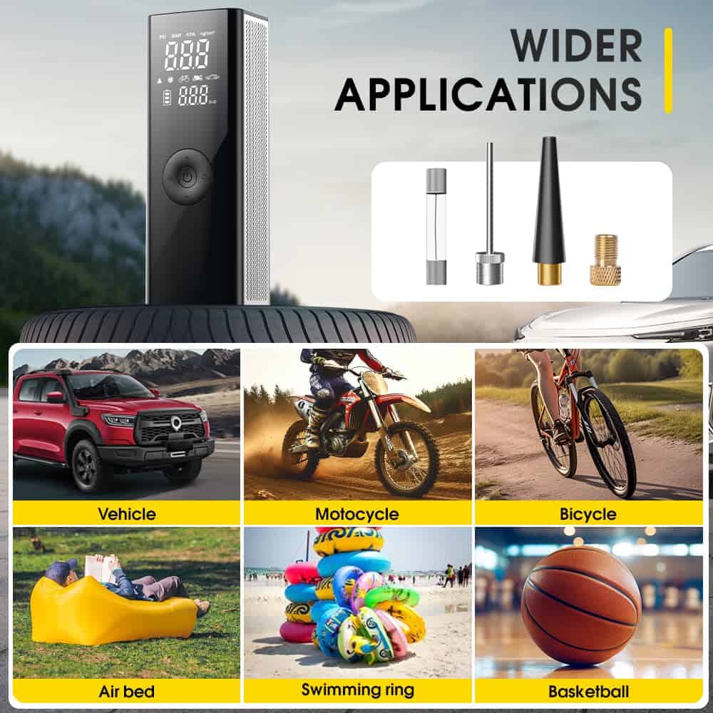 Inflador de llantas portátil - Compresor de aire portátil - Imagen 8