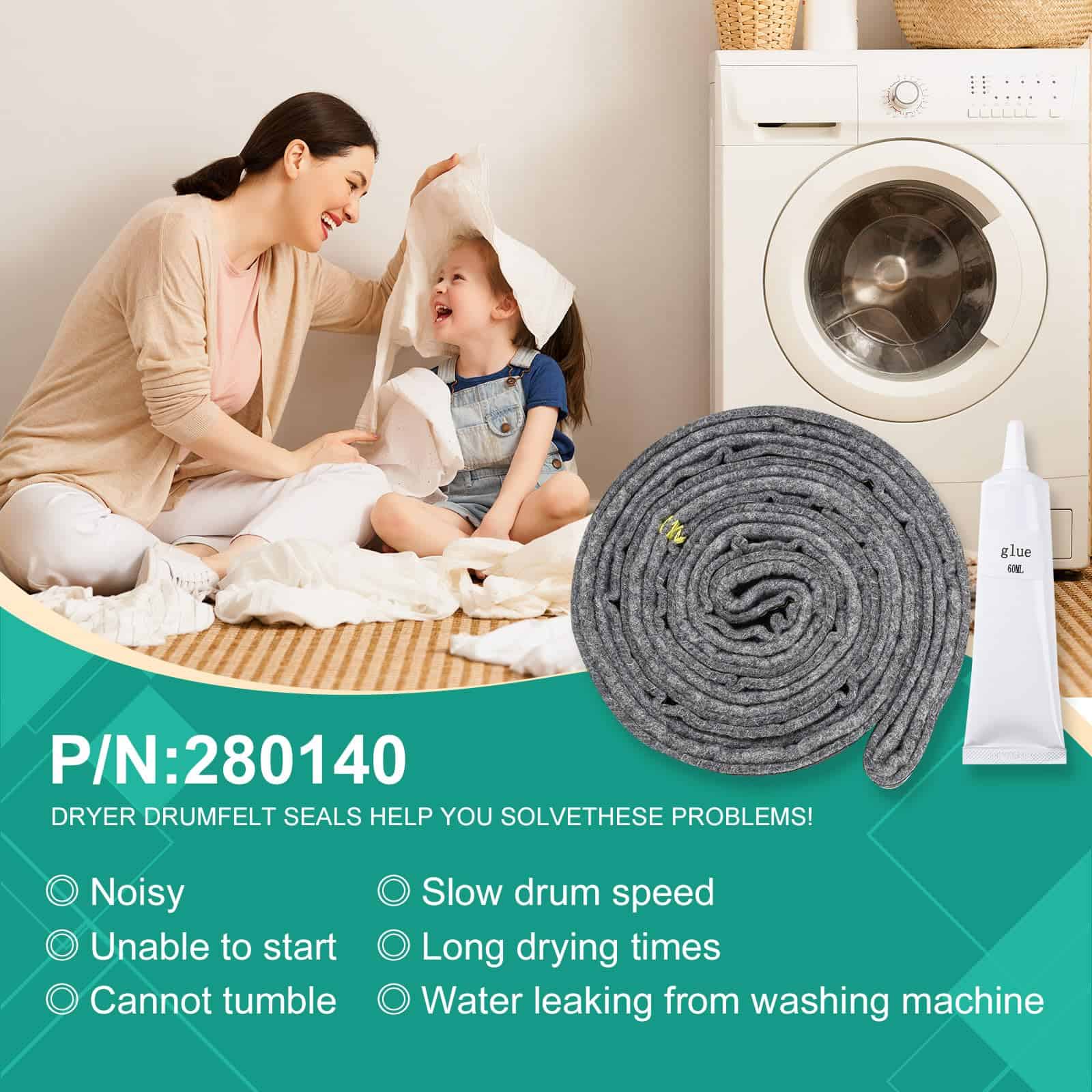 280140 Sello de Fieltro de Tambor Secador para Secadoras - Imagen 3