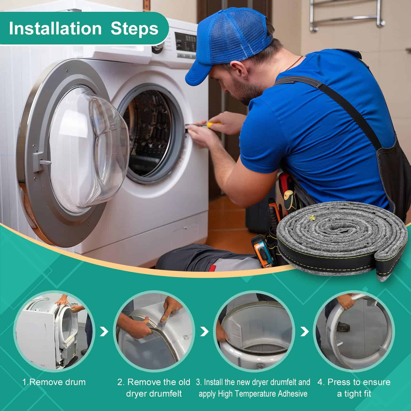 280140 Sello de Fieltro de Tambor Secador para Secadoras - Imagen 6