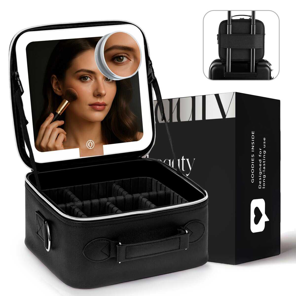 BeautyOnBoard Estuche de Maquillaje de Viaje con Espejo