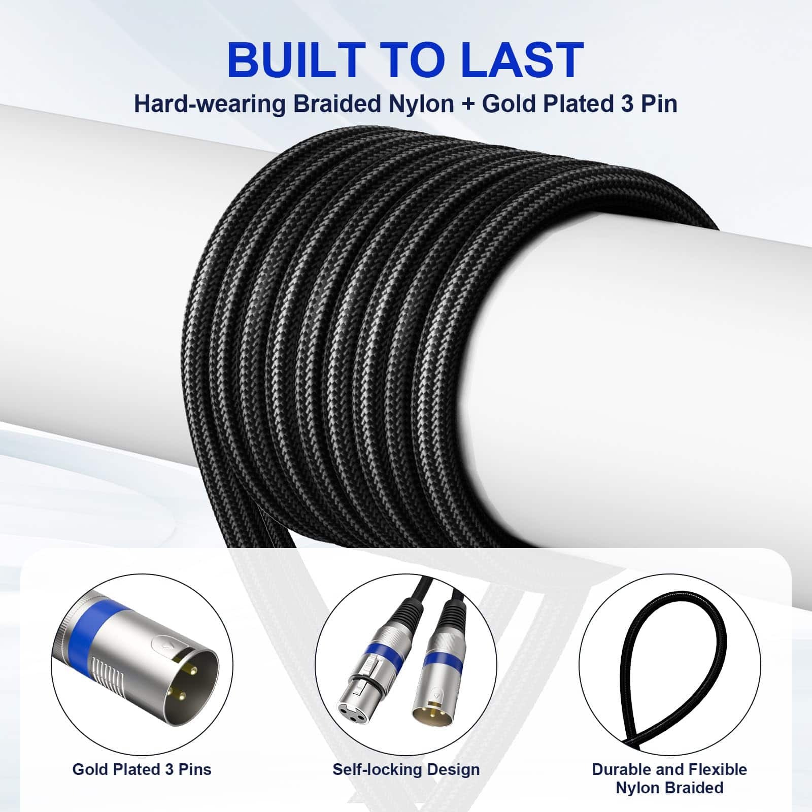 Heams Professional 4 Pack 10FT XLR Cables, Cable de - Imagen 4