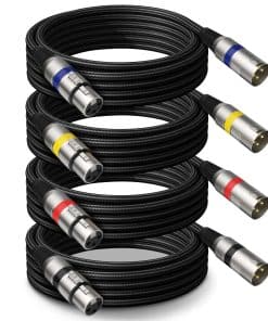 Heams Professional 4 Pack 10FT XLR Cables, Cable de