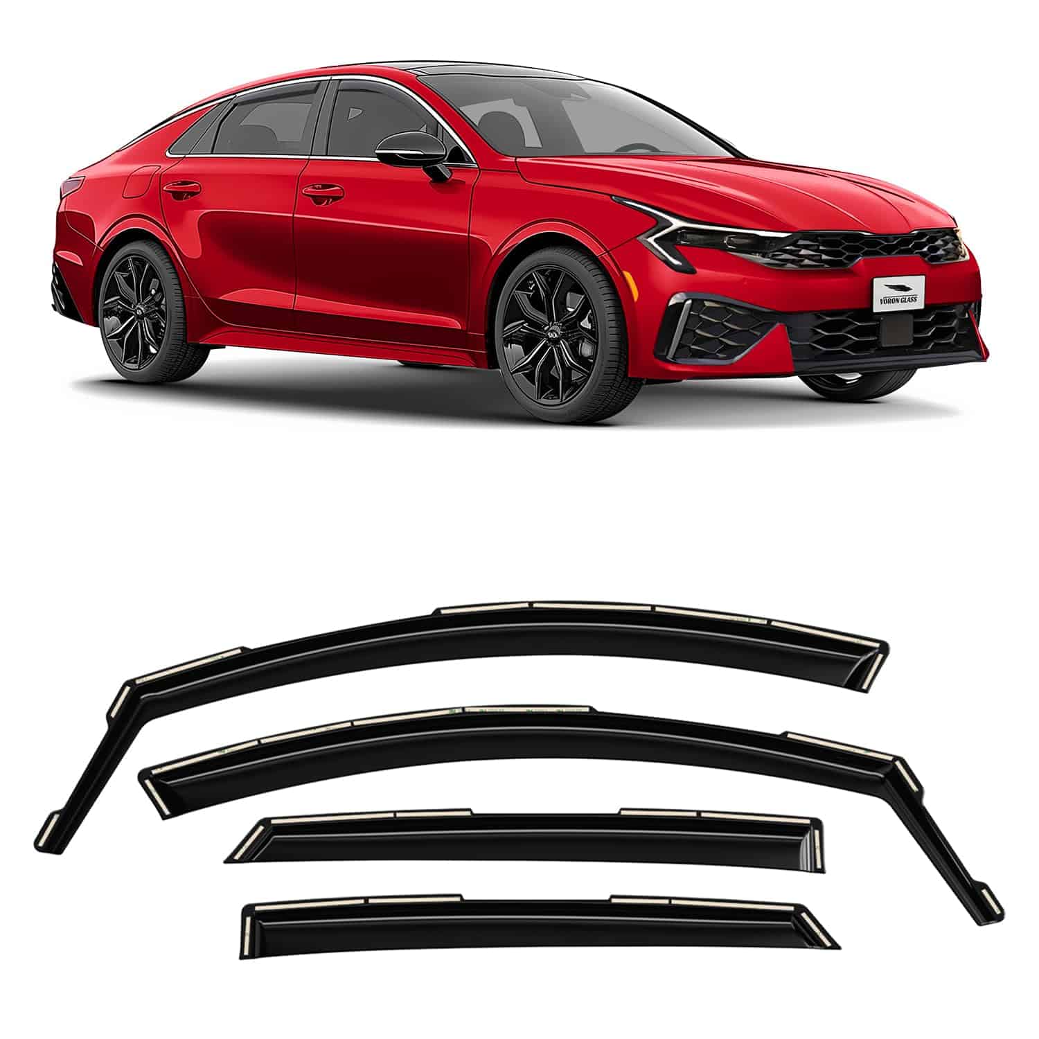 Voron Glass Deflectores de Lluvia Extra -Negro