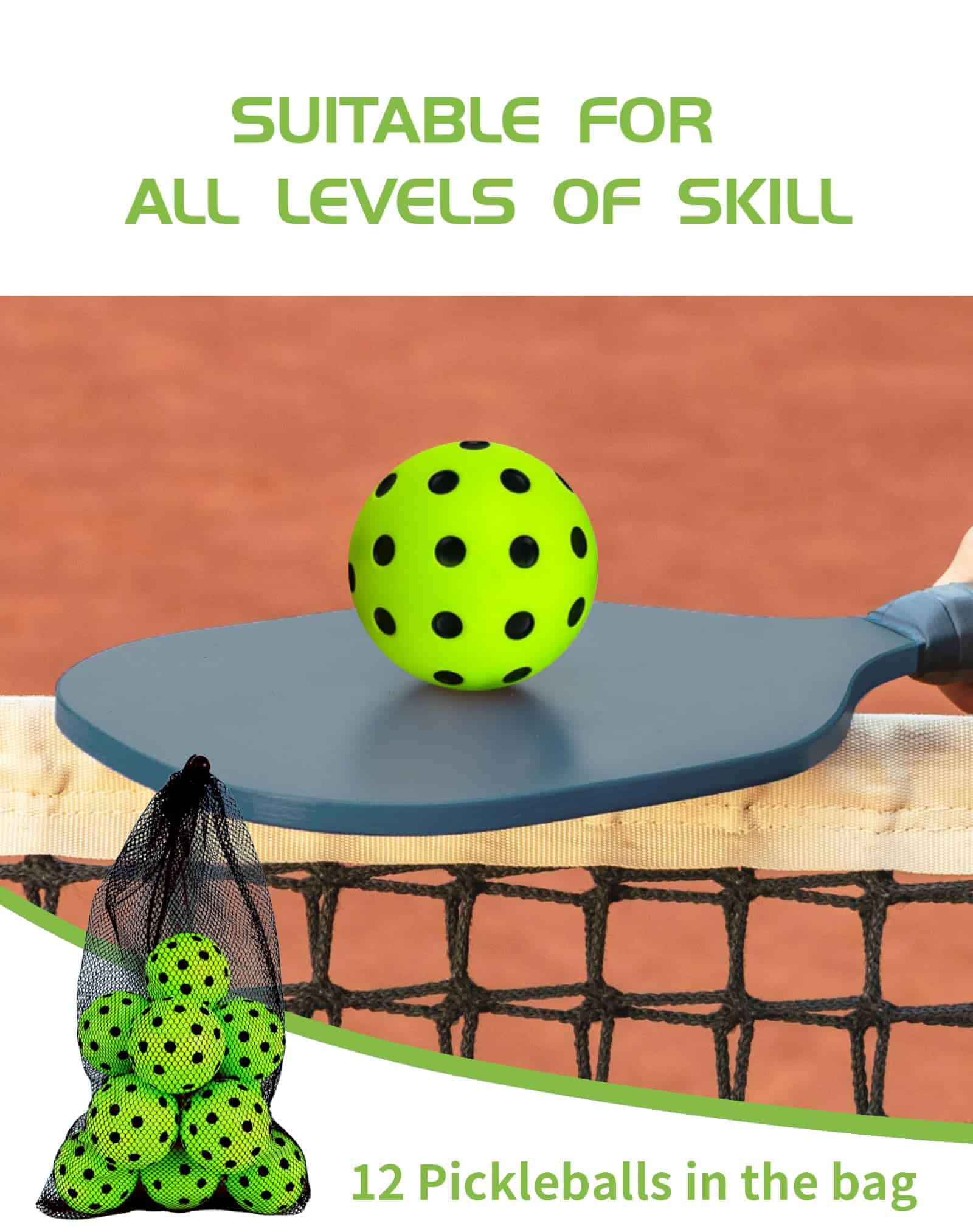 Paquete de 12 Pelotas de Pickleball de Espuma Tarutaru - - Imagen 5