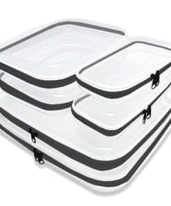 Juego de 6 Estuches con Cremallera de Plástico Transparente