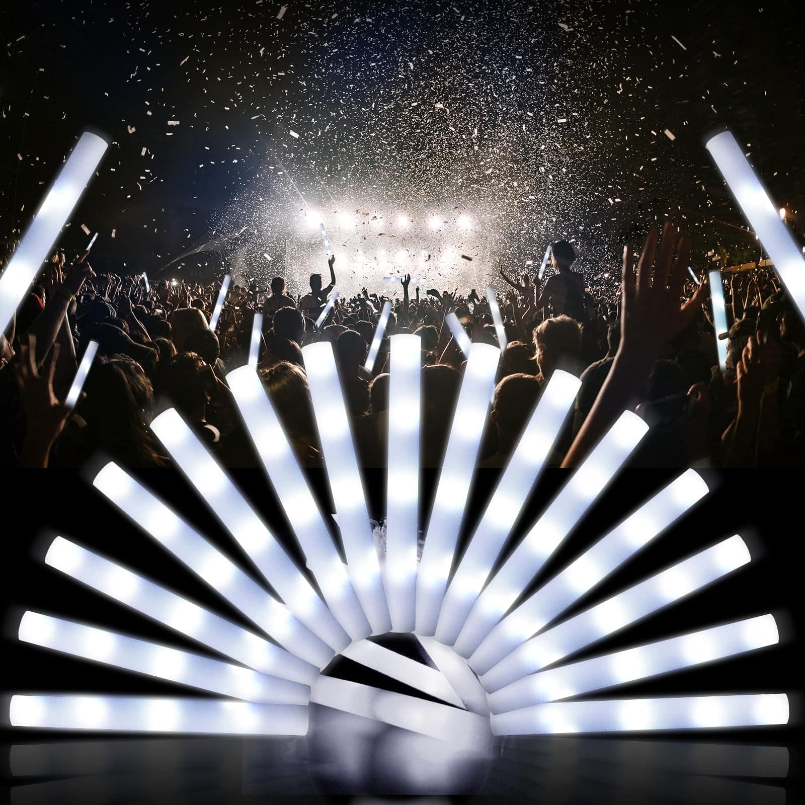 Palo de Espuma de Luz LED, Pack de Varitas Luminosas, Palos