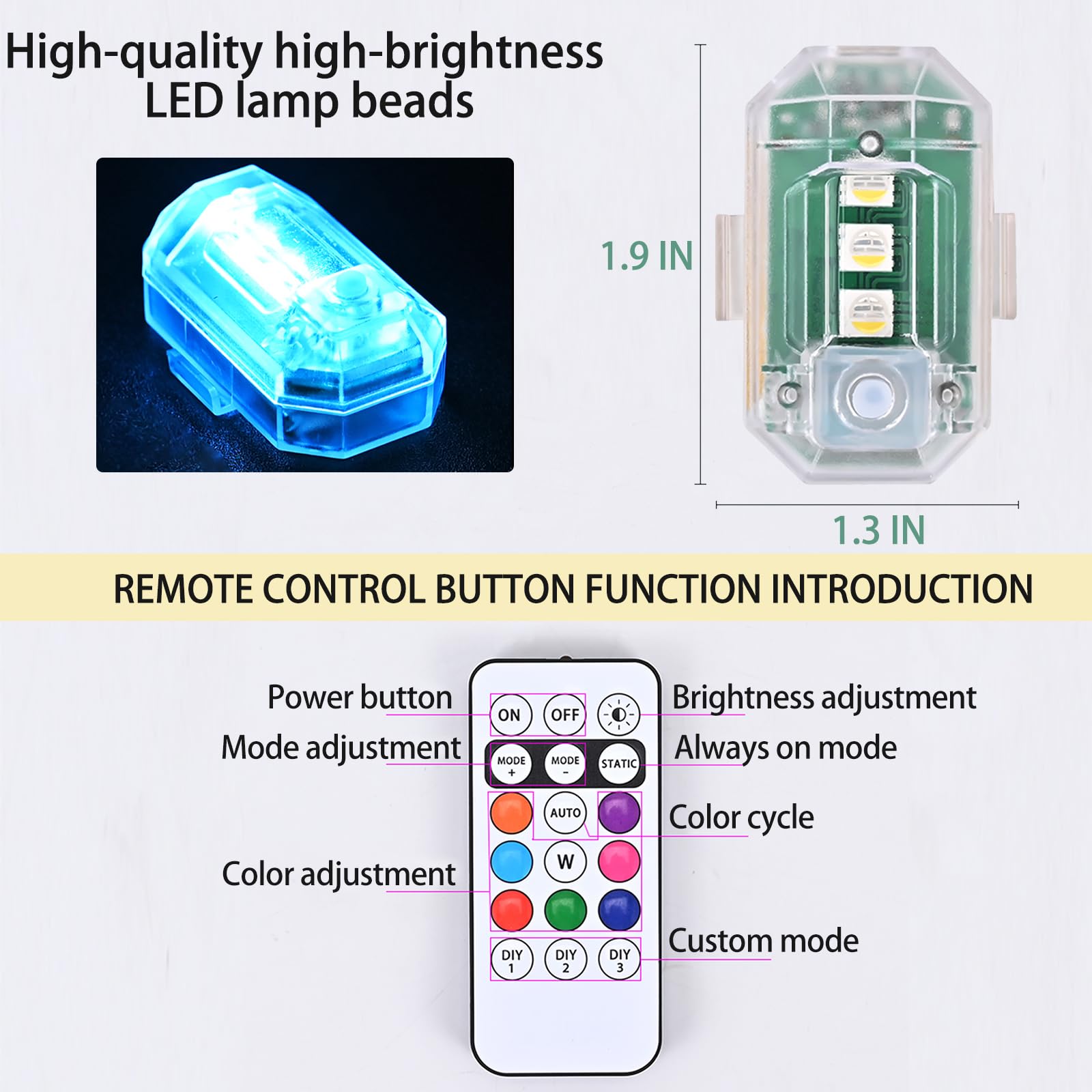 8PCS Luces Estroboscópicas LED Inalámbricas con Control - Imagen 6