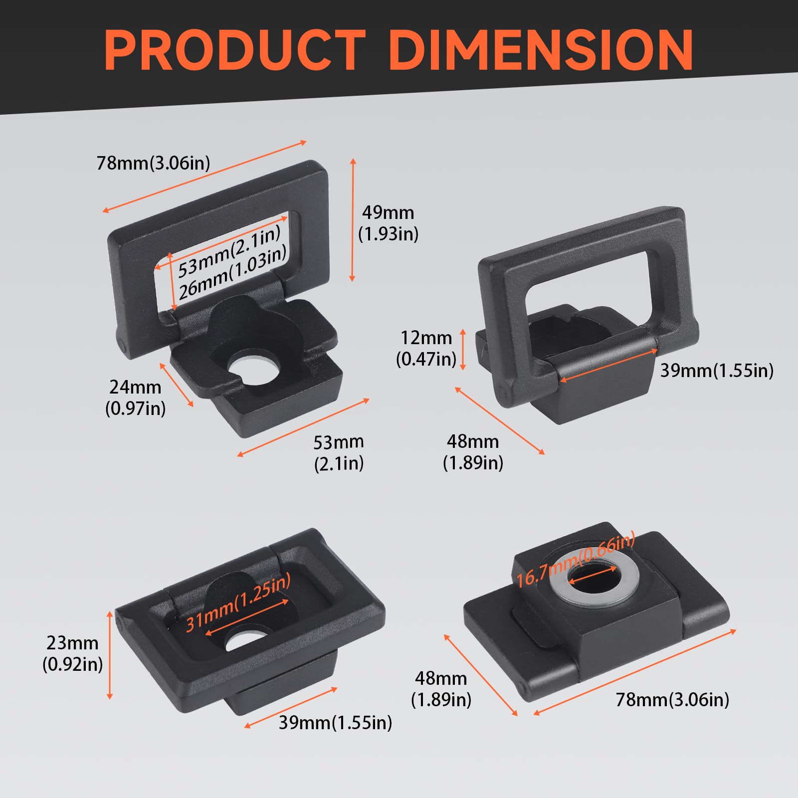 4PCS D-Rings Tie Down Compatible with 2023 2024 2025 Tesla - Imagen 7