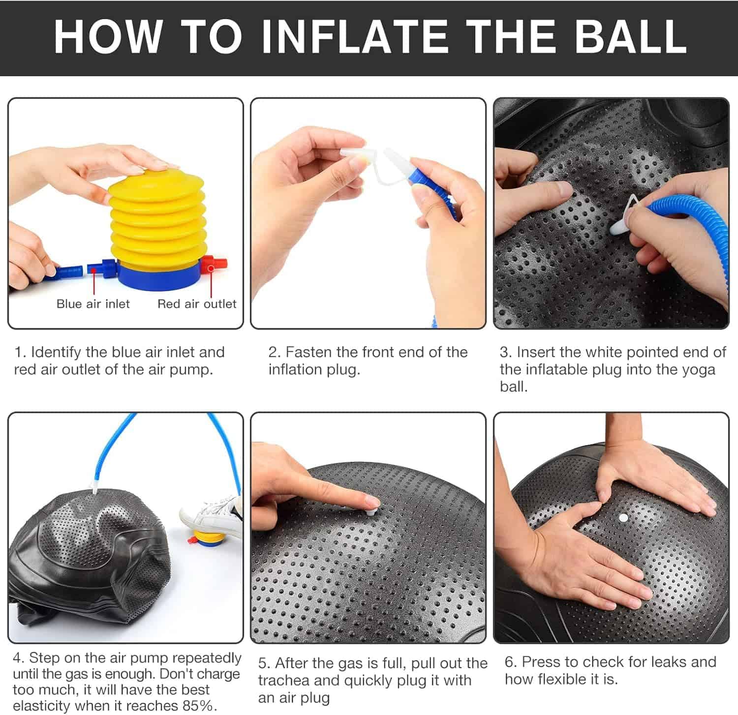 Pelota de Yoga Gruper, Bola de Ejercicio Extra Gruesa de - Imagen 7