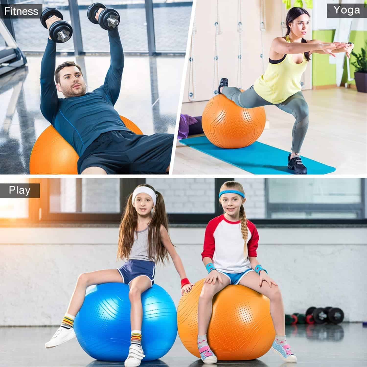 Pelota de Yoga Gruper, Pelota de Ejercicio -Naranja - Imagen 6