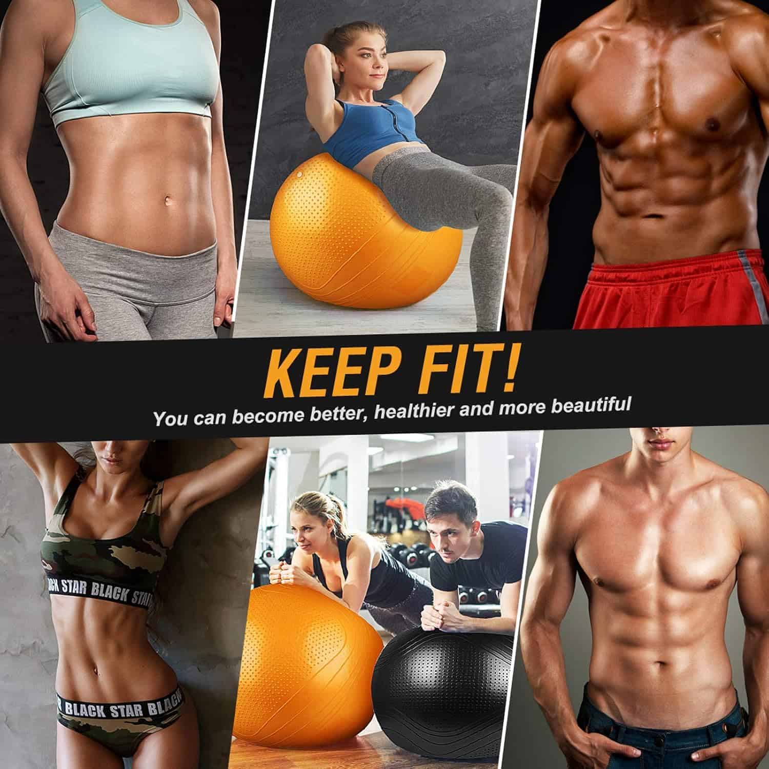 Pelota de Yoga Gruper, Pelota de Ejercicio -Naranja - Imagen 8