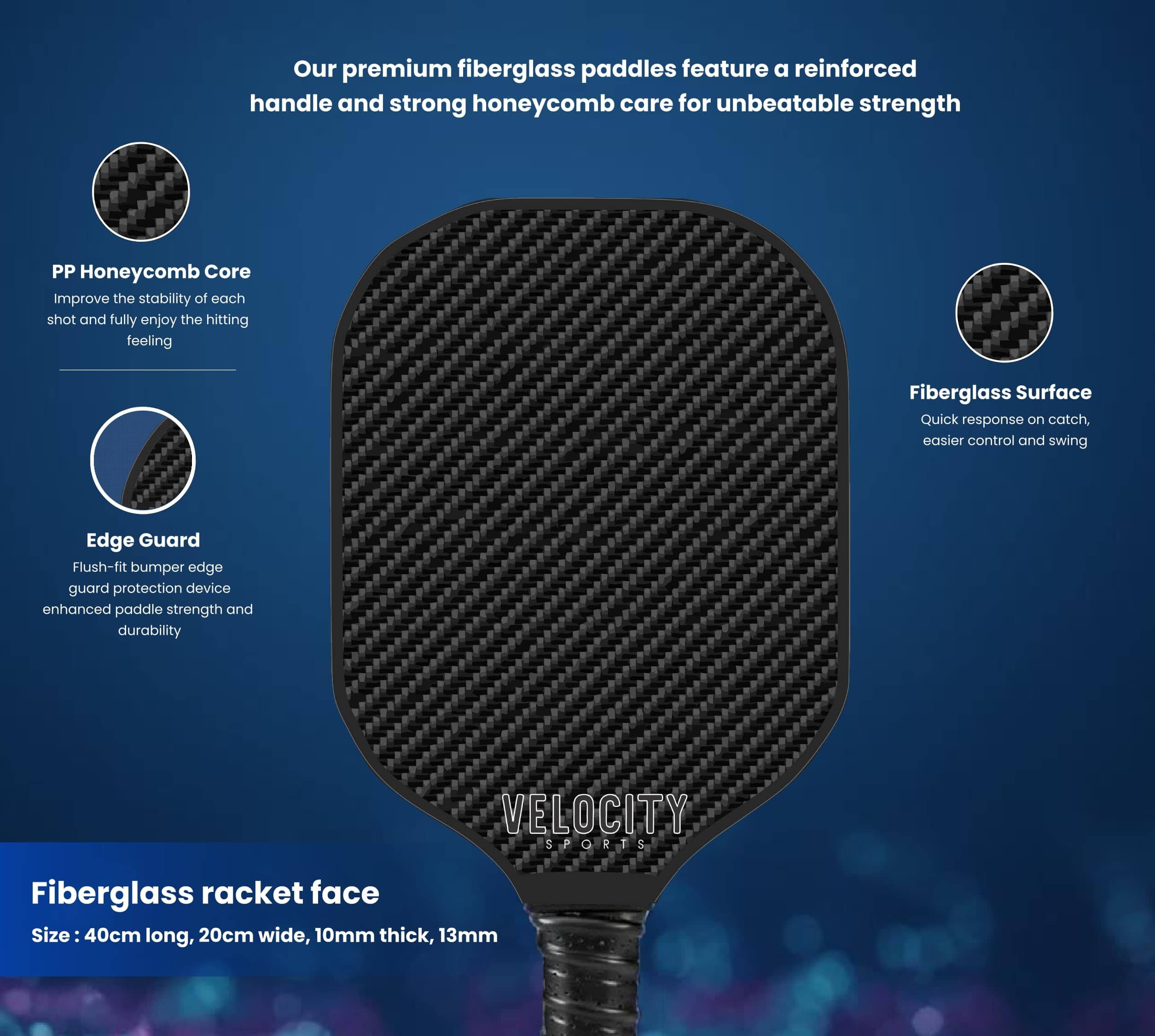Set de Paletas de Pickleball VELOCITY SPORTS, 2 Paletas de - Imagen 3