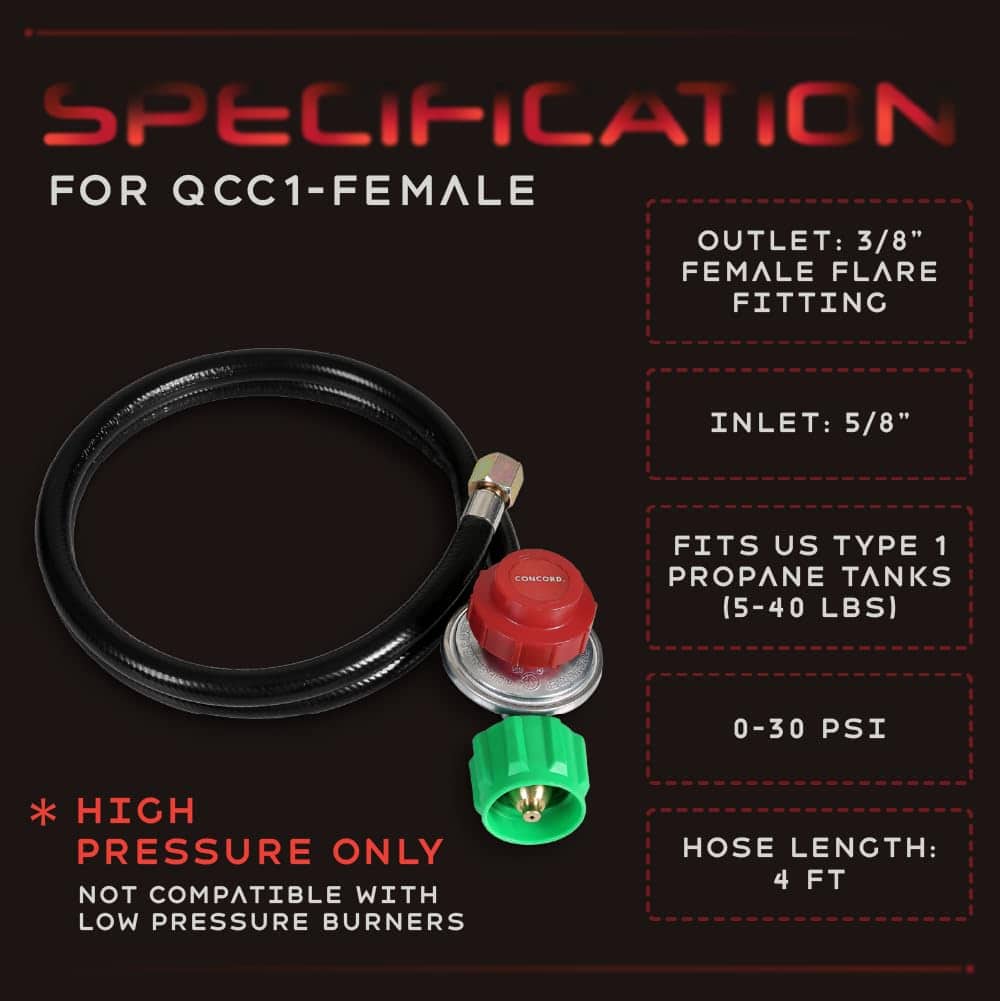 Manguera de Regulador Ajustable de Alta Presión de 4 pies - Imagen 4