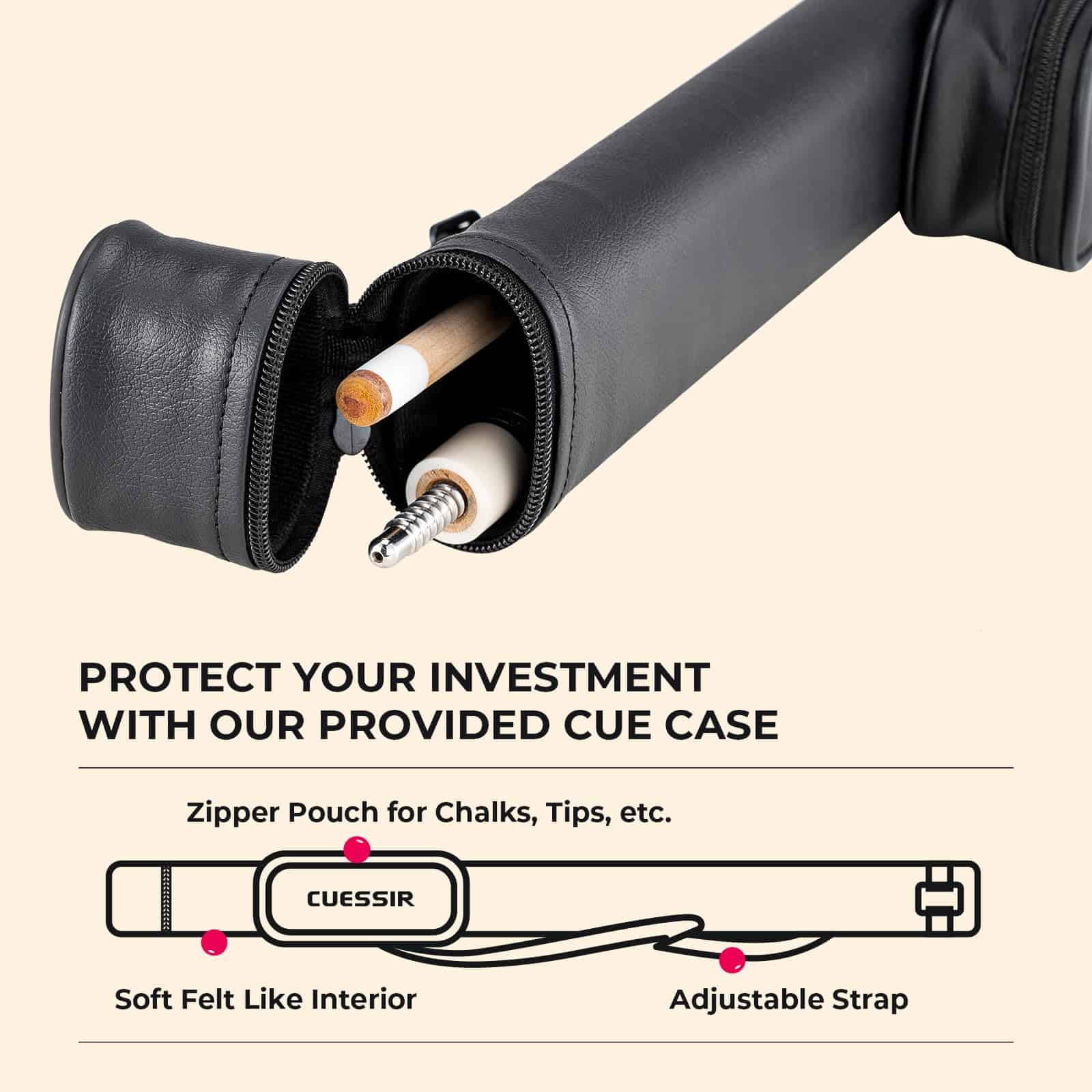 Unicues Palo de Billar Premium de Arce con Estuche, Palo de - Imagen 7