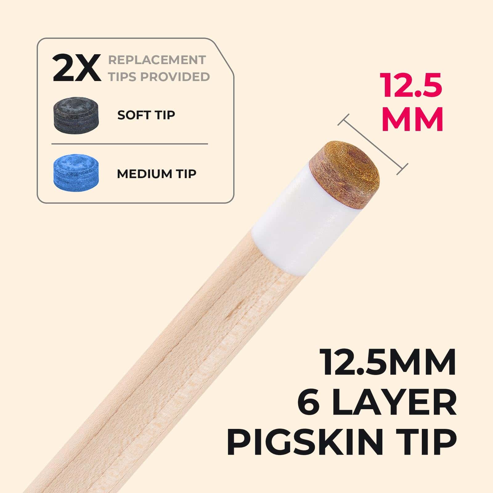 Unicues Palo de Billar Premium de Arce con Estuche, Palo de - Imagen 6