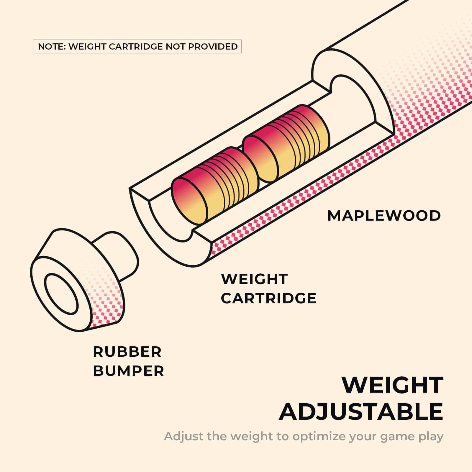 Unicues Palo de Billar Premium de Arce con Estuche, Palo de - Imagen 8