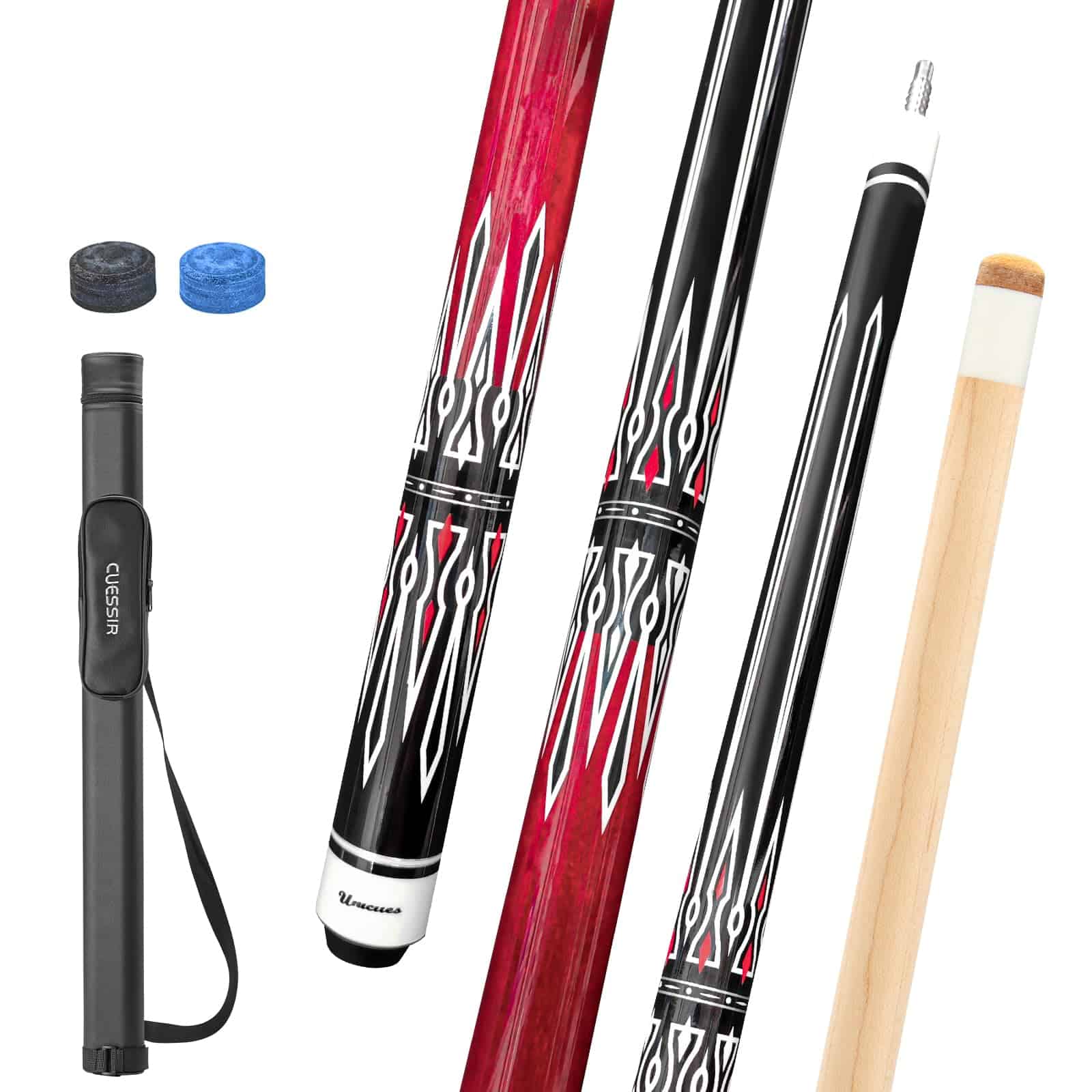 Unicues Palo de Billar Premium de Arce con Estuche, Palo de