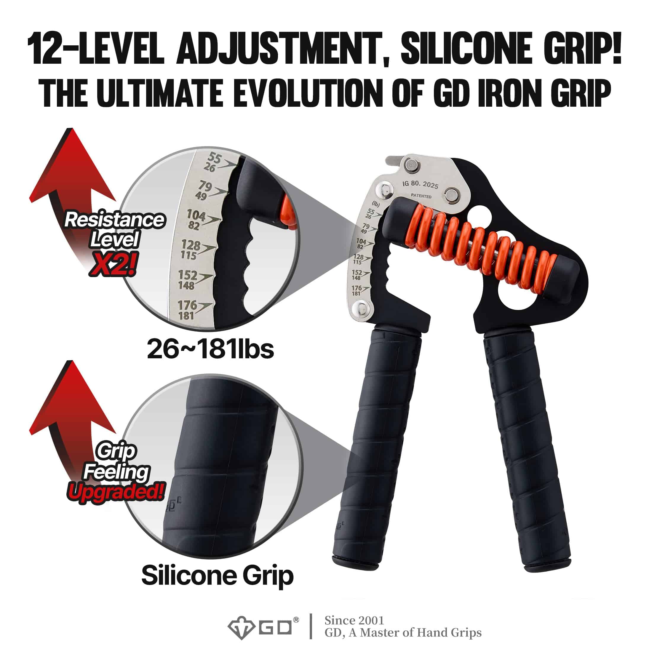 GD IRON GRIP Fortalecedor de agarre ajustable Entrenador de - Imagen 3