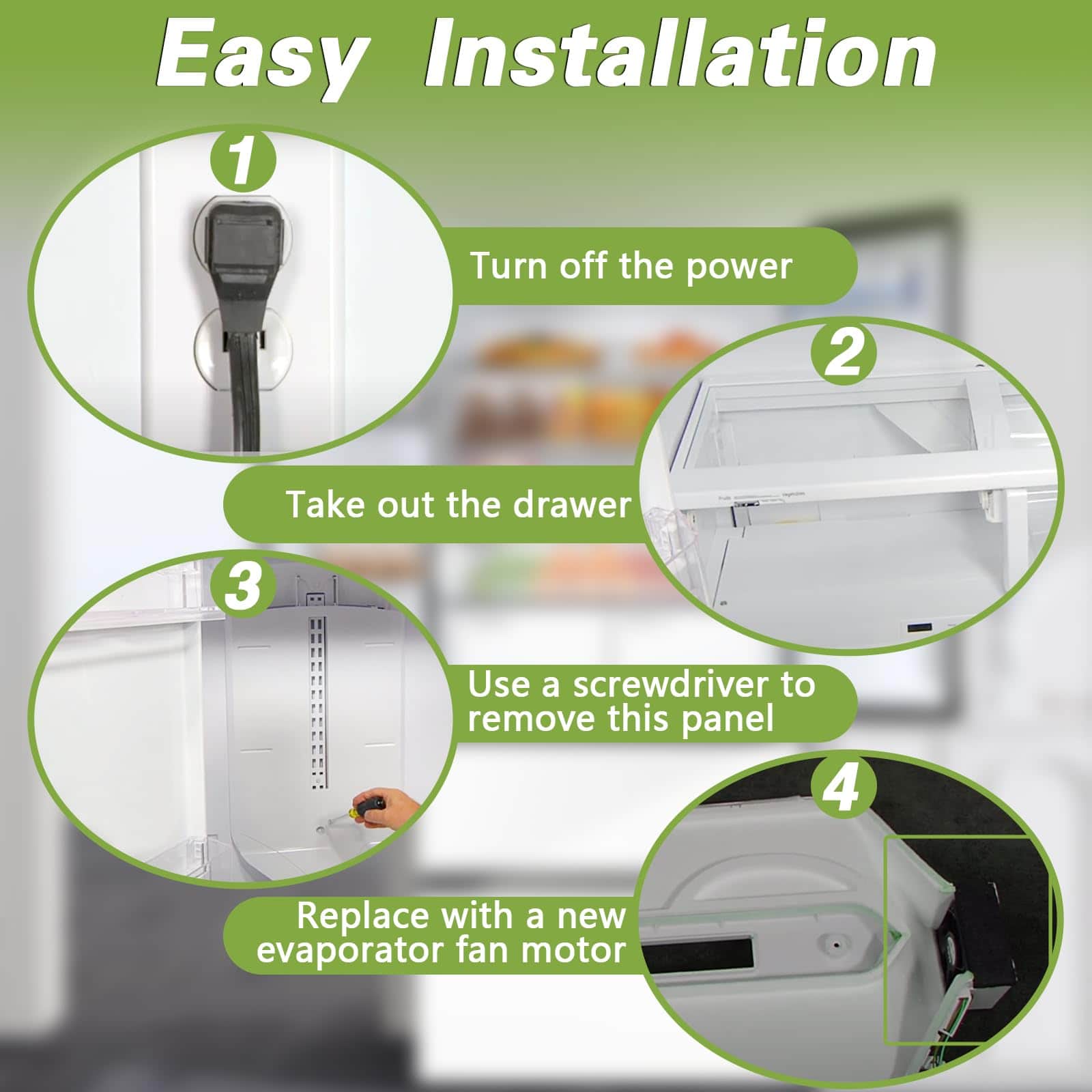 RUHUALIFE Motor del ventilador evaporador de refrigerador - Imagen 10