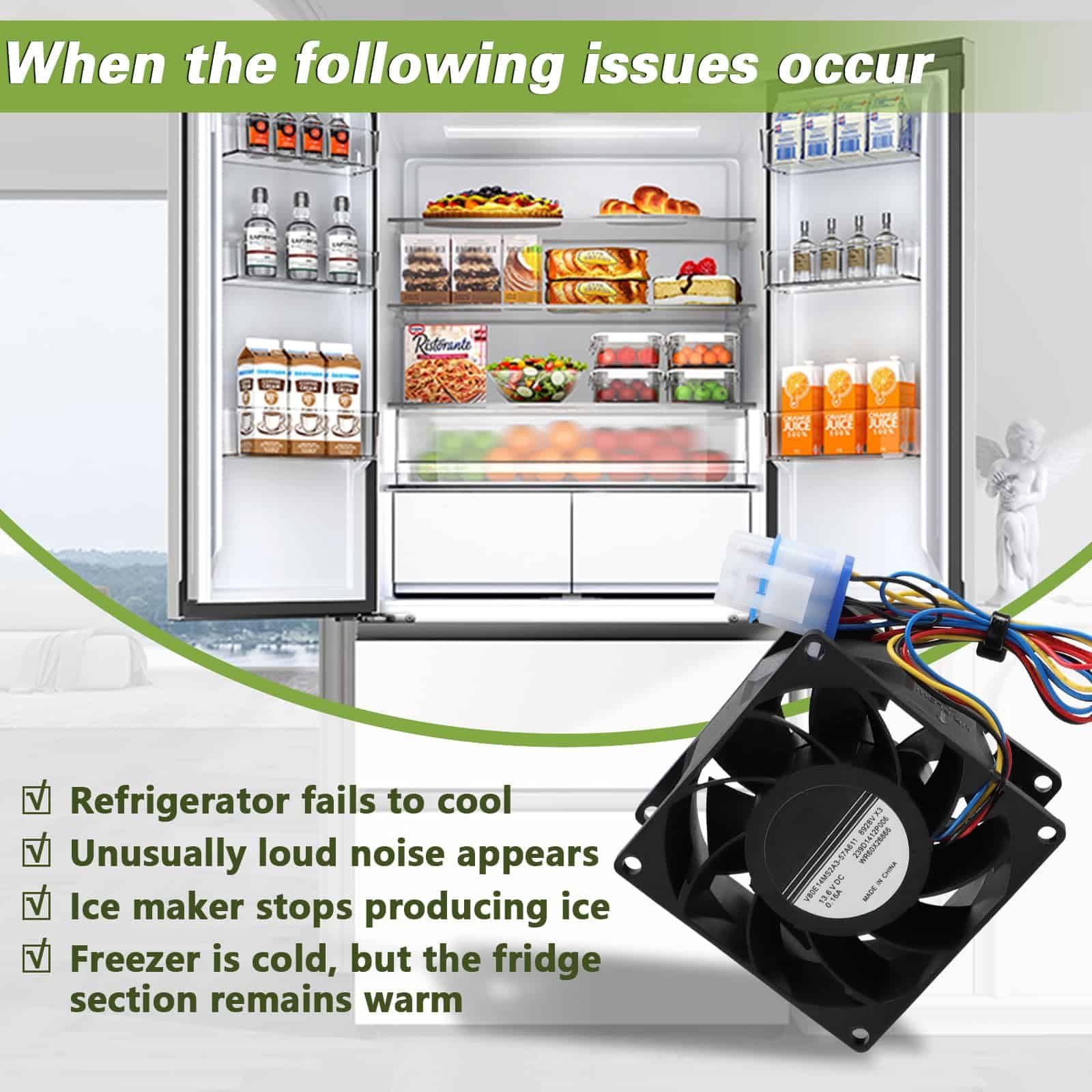RUHUALIFE Motor del ventilador evaporador de refrigerador - Imagen 5