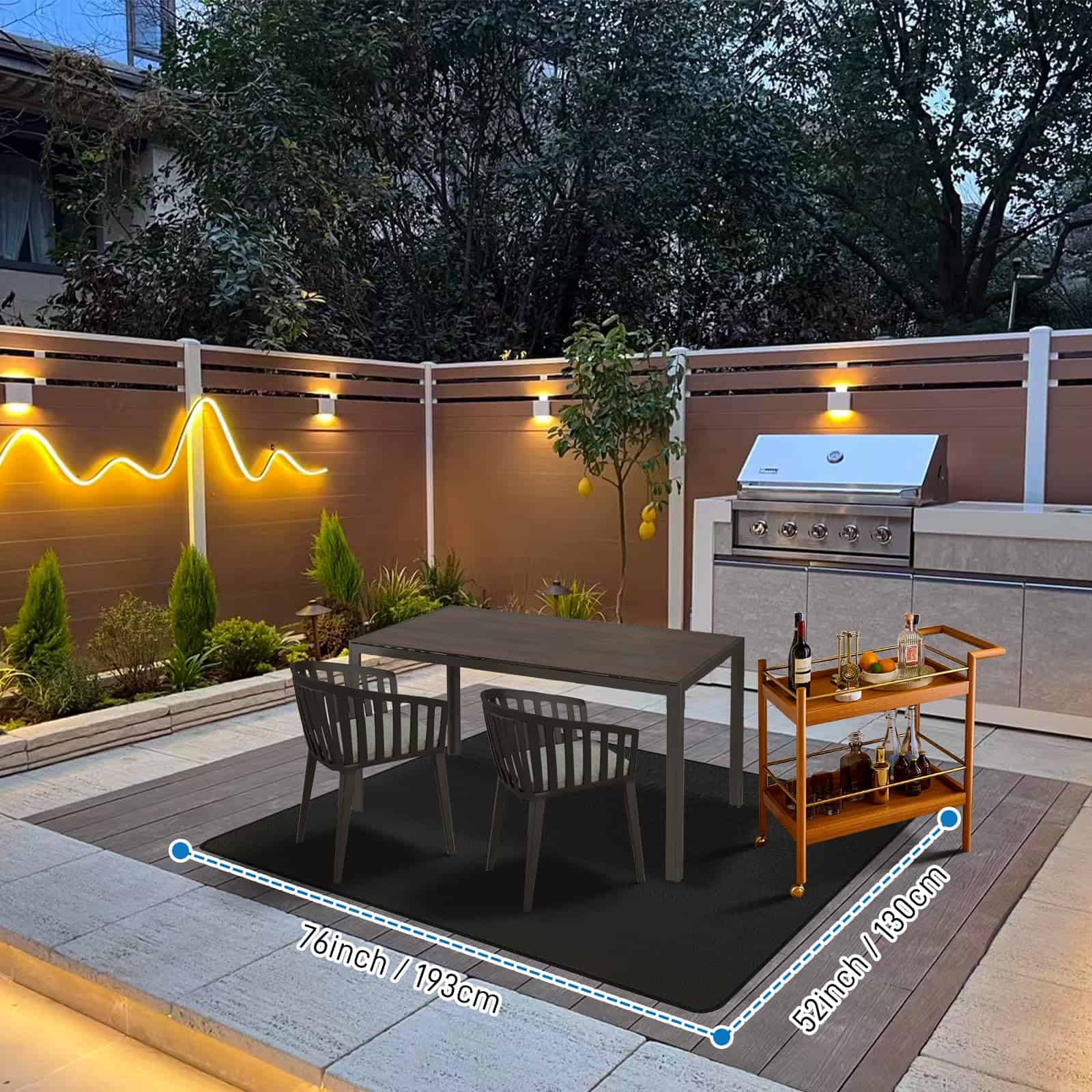 Tapete para parrilla al aire libre de 76"�52", Doble Cara a - Imagen 7