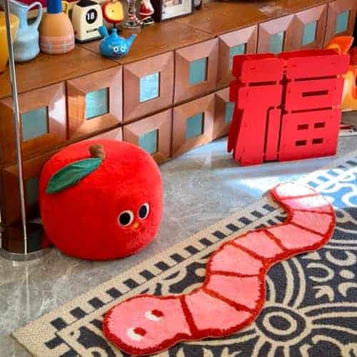 Tapete de dormitorio de peluche en forma de serpiente para - Imagen 4