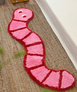 Tapete de dormitorio de peluche en forma de serpiente para
