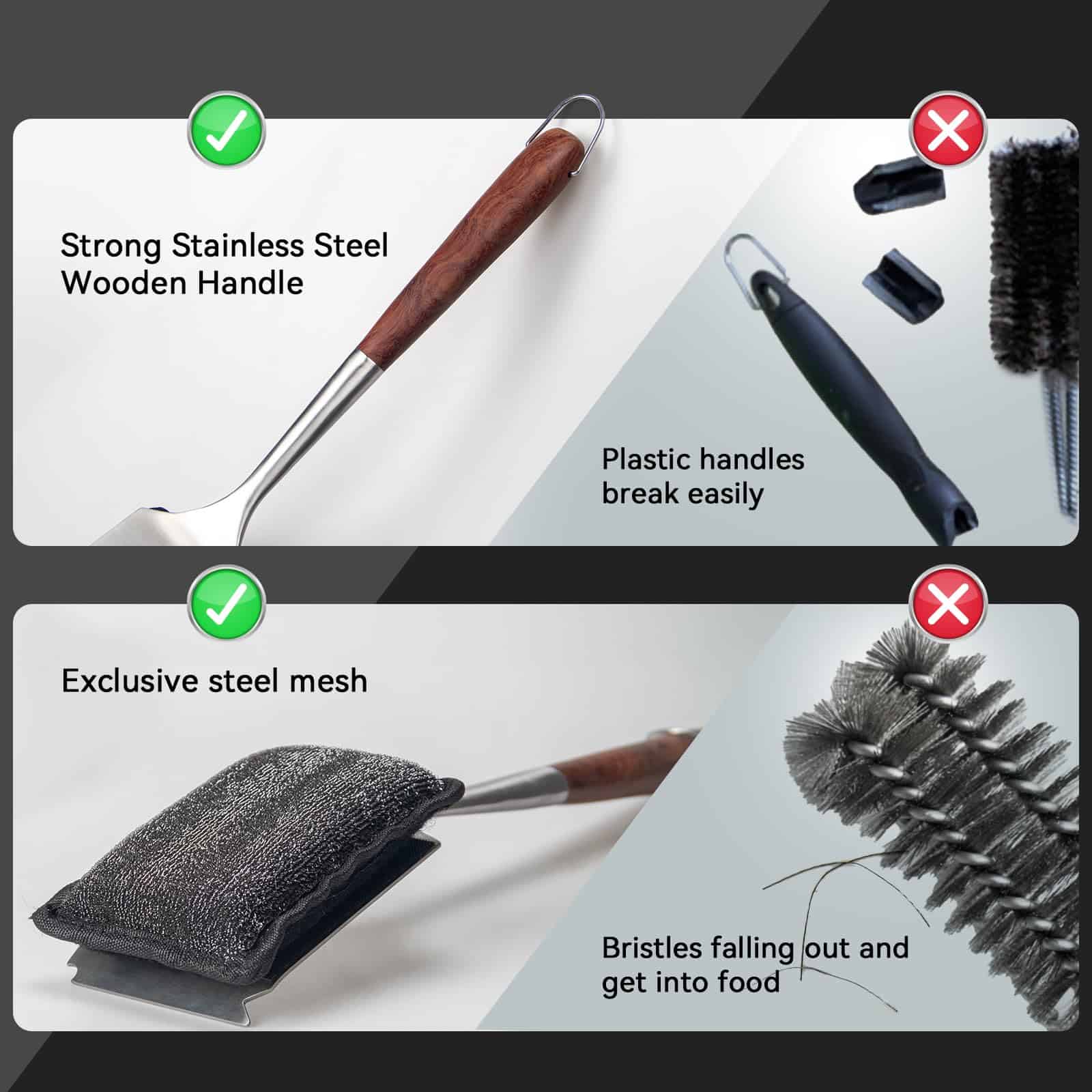 Cepillo de limpieza para parrilla sin cerdas de XUDAKAIXIN, - Imagen 8