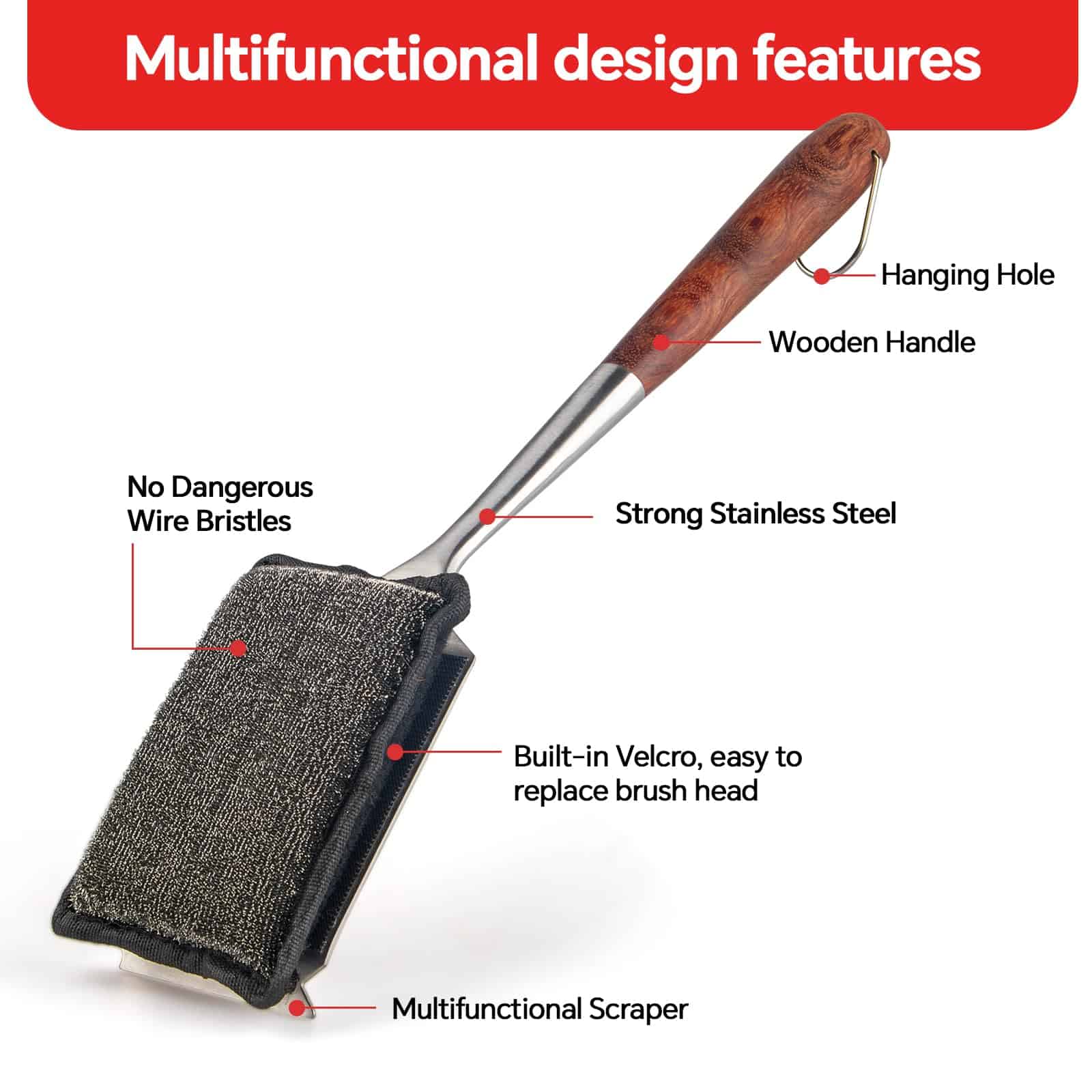 Cepillo de limpieza para parrilla sin cerdas de XUDAKAIXIN, - Imagen 5