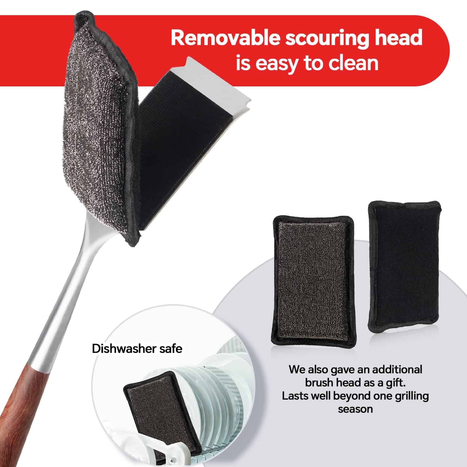 Cepillo de limpieza para parrilla sin cerdas de XUDAKAIXIN, - Imagen 6