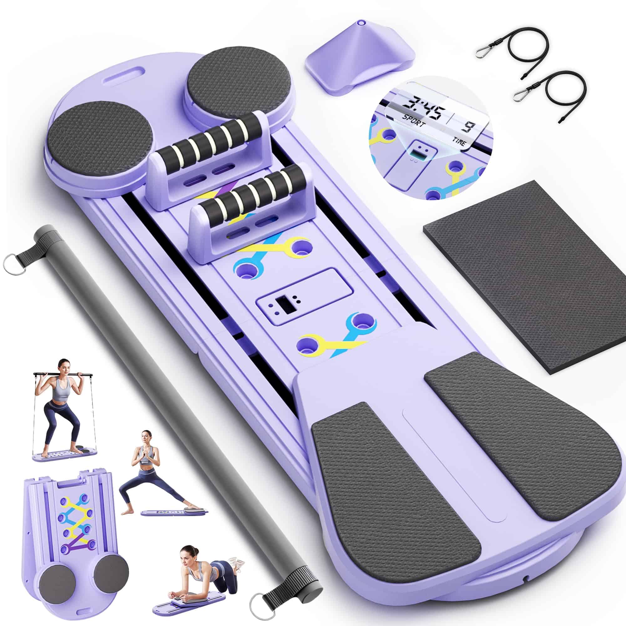 Tablero de Pilates, Set de 15 en 1 Pilates Reformer,