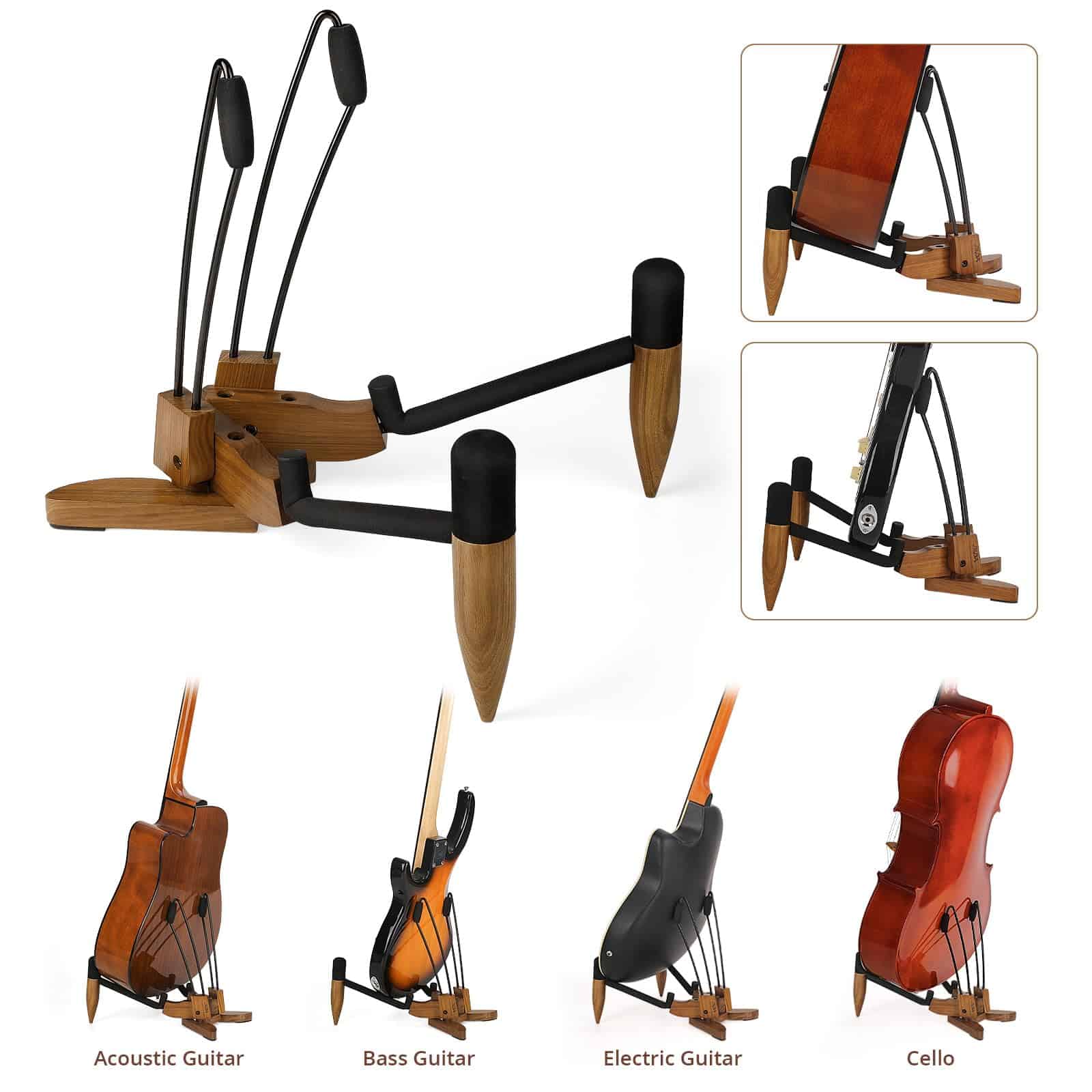 Soporte de Guitarra de Suelo para Guitarra Acústica y - Imagen 4