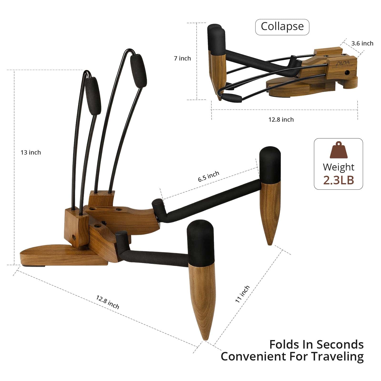 Soporte de Guitarra de Suelo para Guitarra Acústica y - Imagen 5