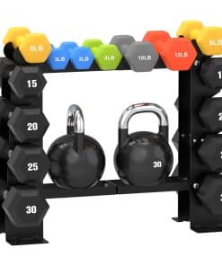 DERACY Soporte para Pesas Black, Soporte de 5 Niveles para