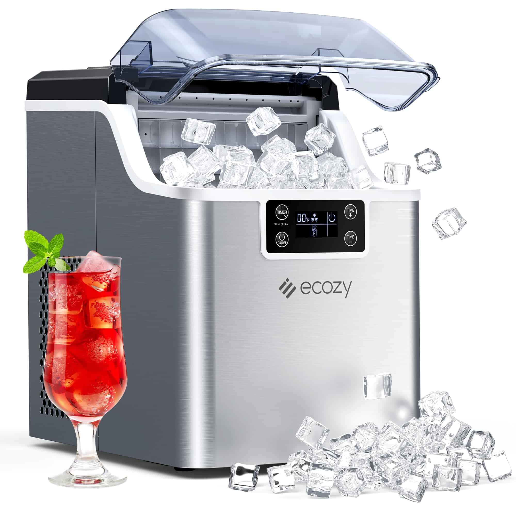 Máquina de Hacer Hielo ecozy para Encimera, 45 lbs por Día,