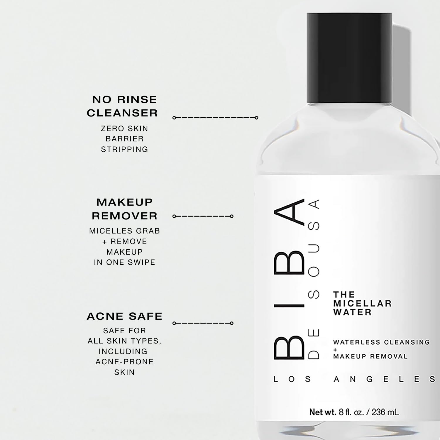 Biba de Sousa The Micellar Water, Limpiador sin Enjuague y - Imagen 3