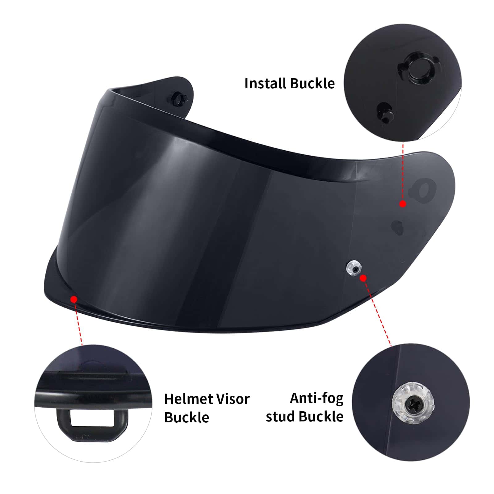 Visera de Casco MXJ Gear Stream II para Casco de -Negro - Imagen 5