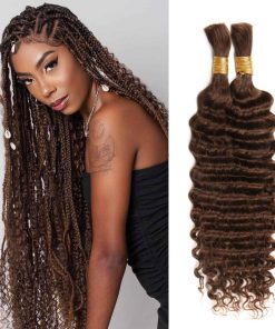 Cabello Trenzado Humano 20 Pulgadas 100g Color Marrón