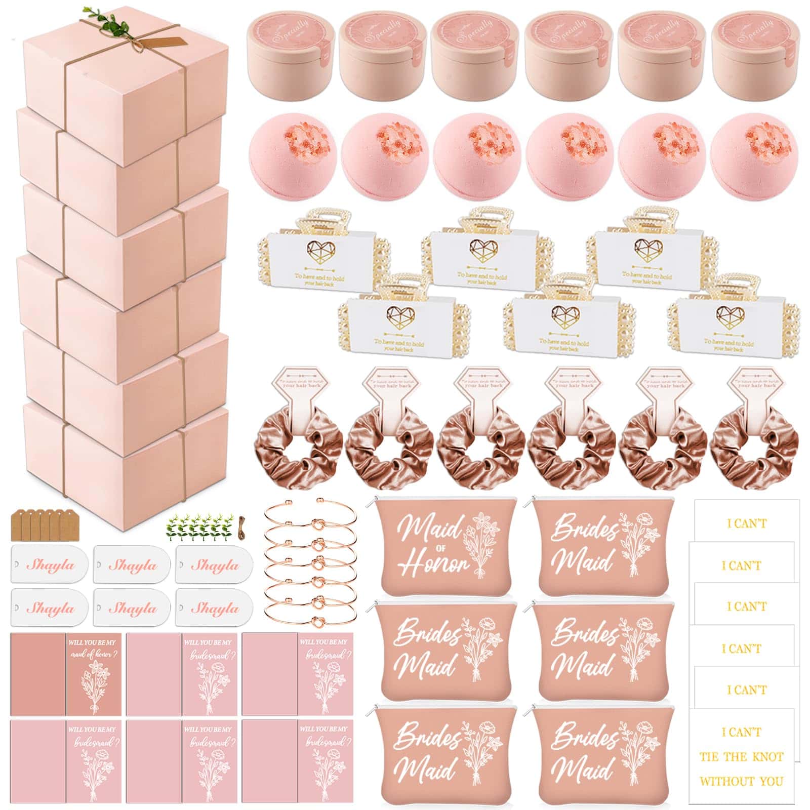 Set de Regalos para Damas de Honor de 73 piezas - Juego de