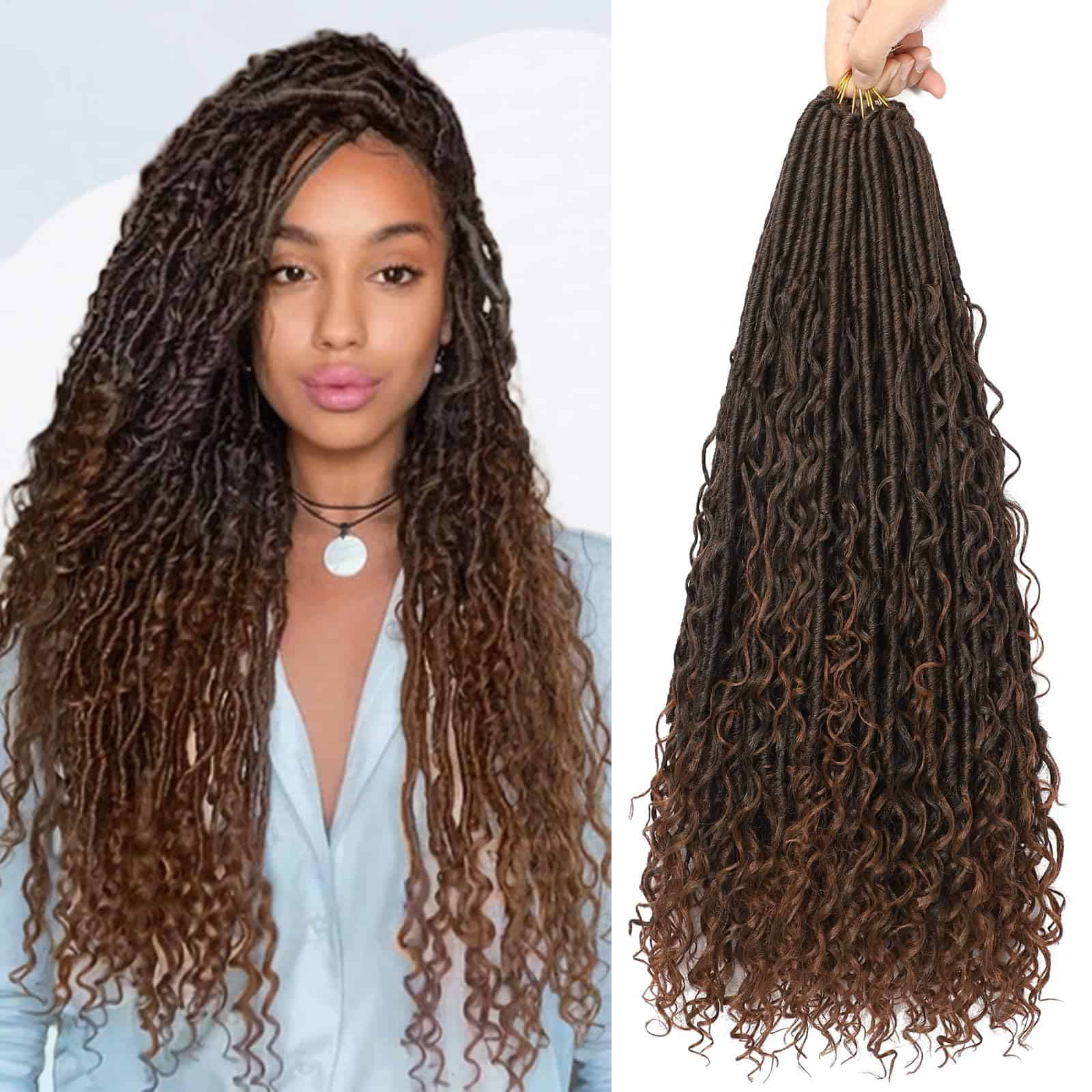 Crochet de Pelo Sintético para Locs Boho 8 Paquetes Locs de