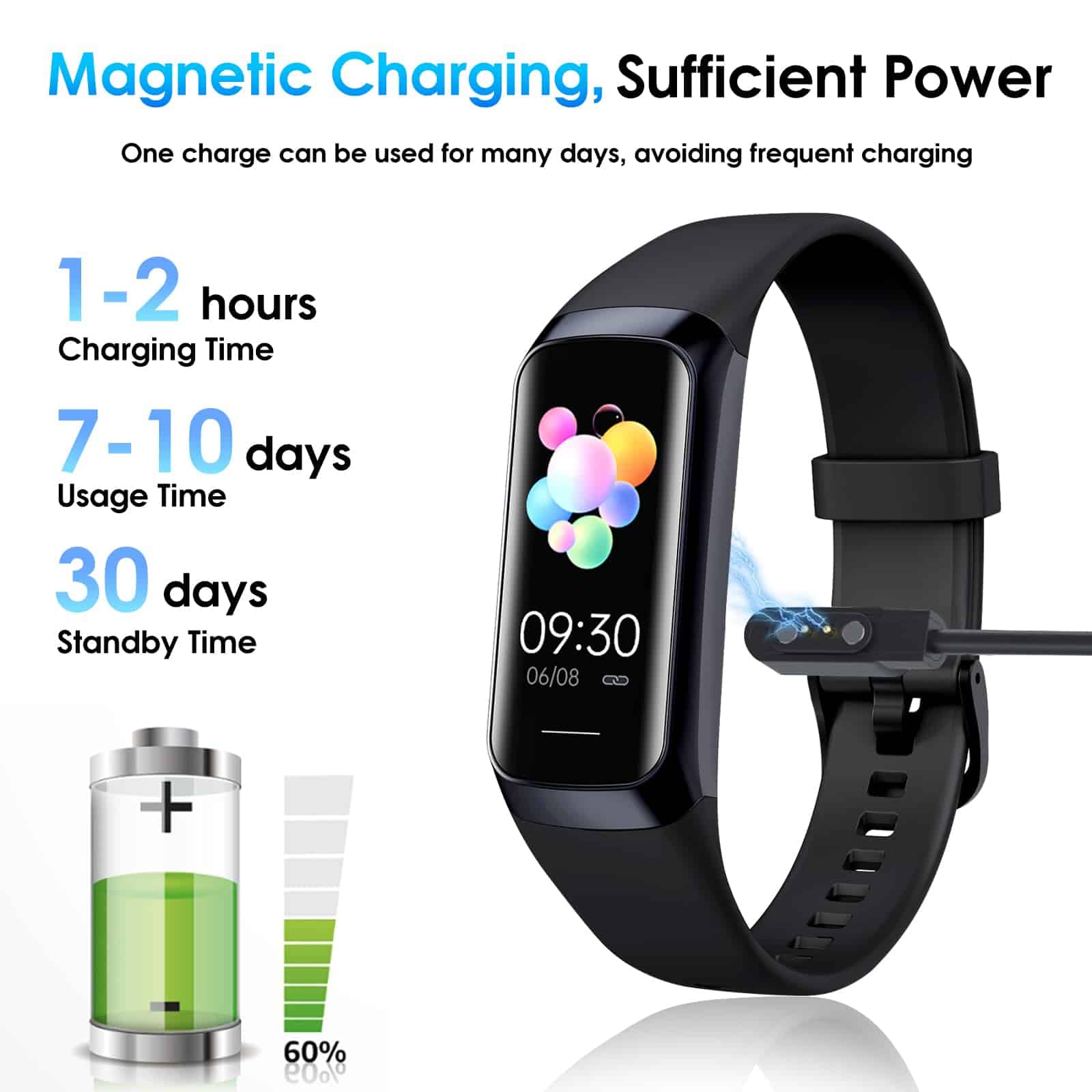 Rastreador de Fitness, Monitor de Ritmo Cardíaco 24/7 - Imagen 9