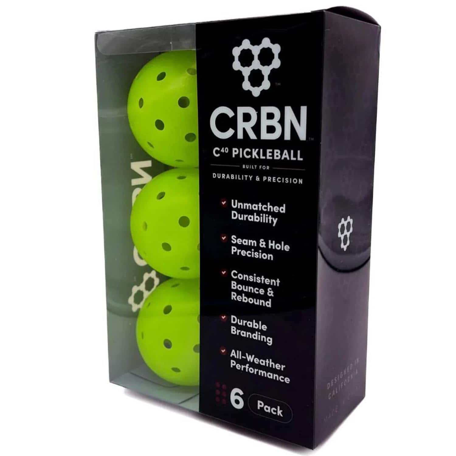 Pelotas de Pickleball CRBN C40 6 Unidades - Pelotas de