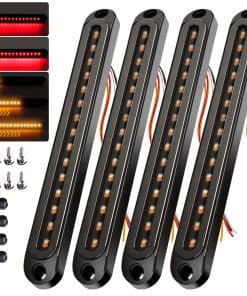 4PCS 12V-24V 30 Luces Traseras LED Rojas y Amarillas Luz de
