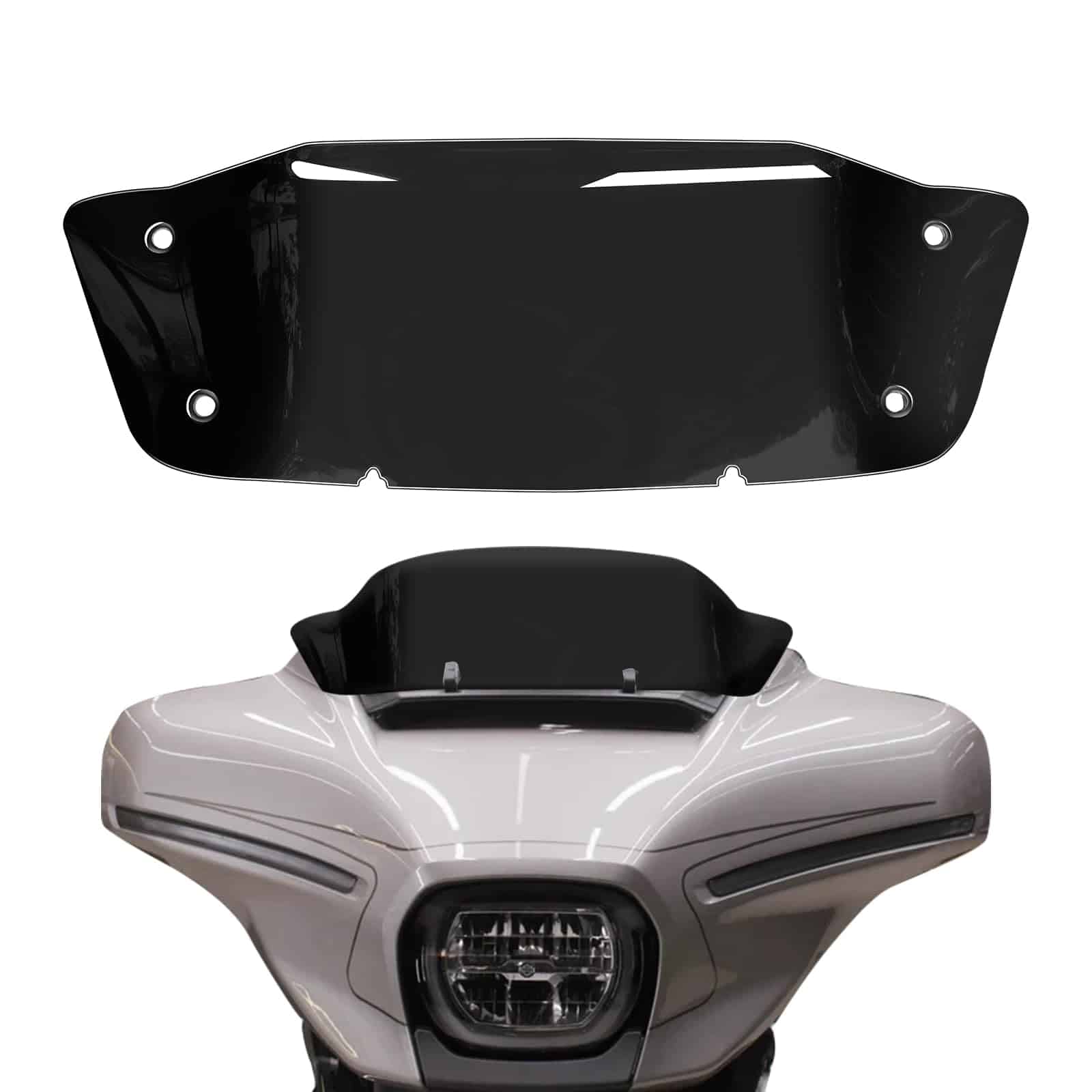 Parabrisas negro Xitqiooo de 7" compatible con Harley