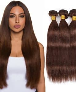 #4 Brown Bundles Cabello Humano Liso 20 22 24 Pulgadas