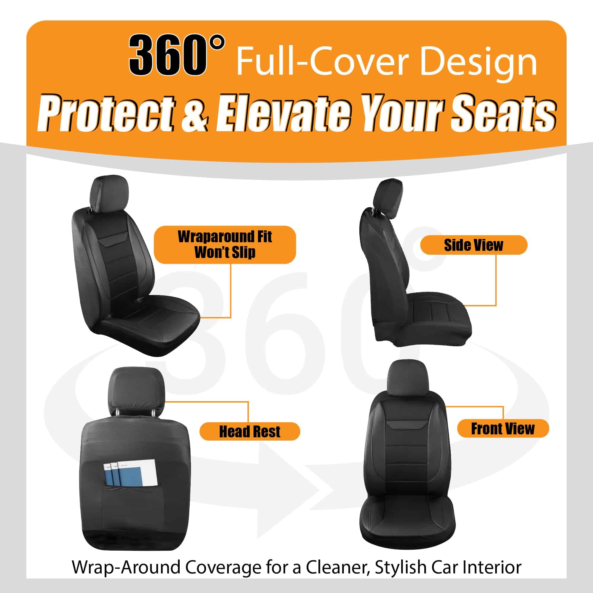 Cubiertas de Asiento de Coche de Cuero de Espuma de Memoria - Imagen 10