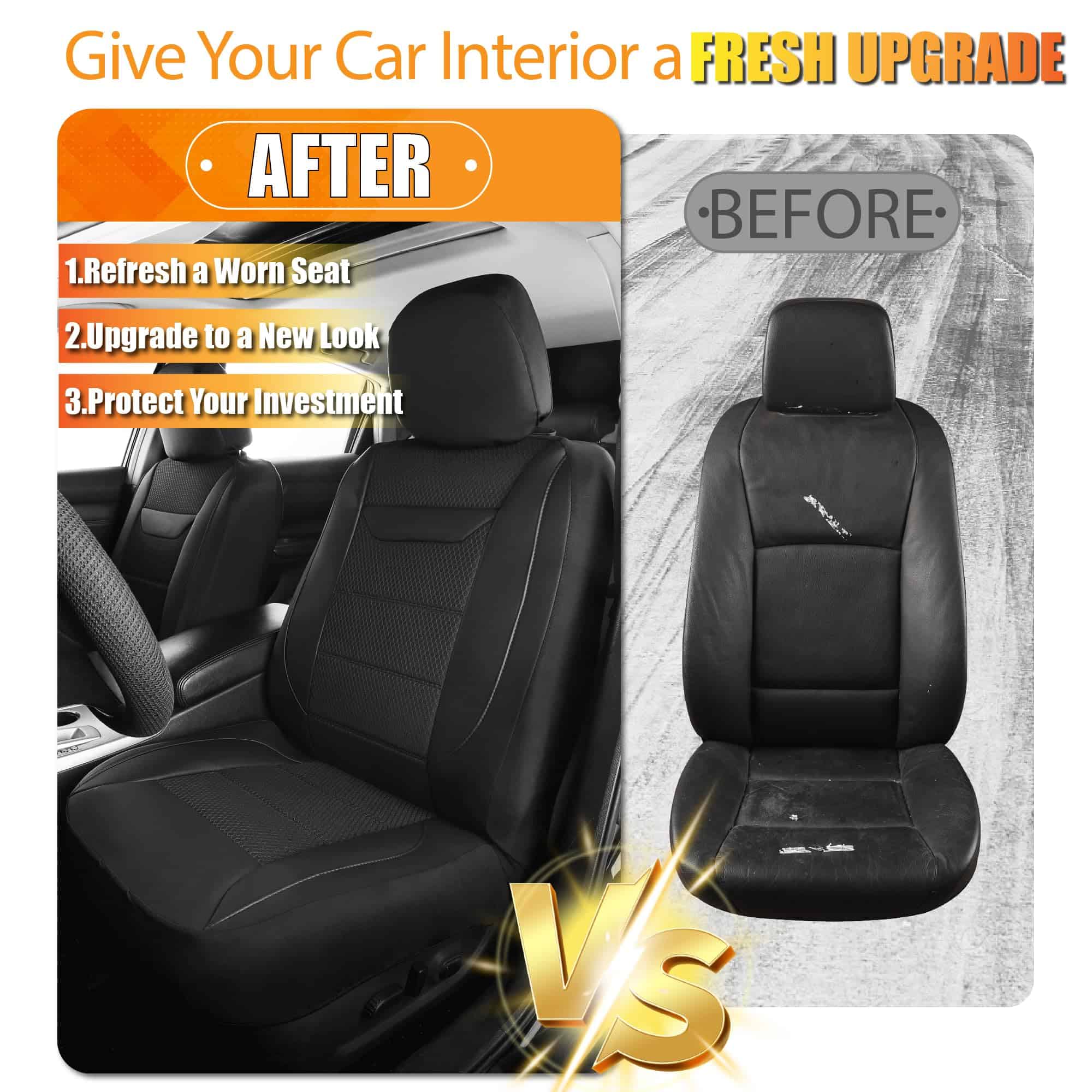 Cubiertas de Asiento de Coche de Cuero de Espuma de Memoria - Imagen 8